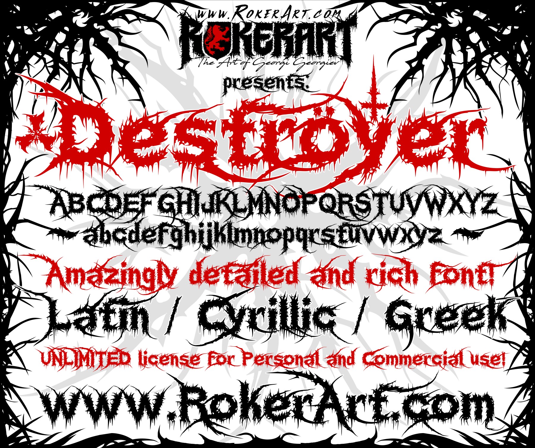 Destroyer Font for Death Black Metal Horror