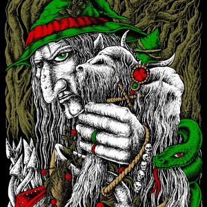forest witch graphic artwork shirt design poster