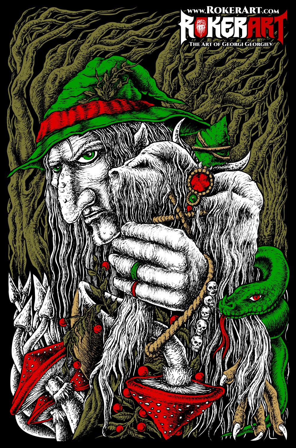 forest witch graphic artwork shirt design poster