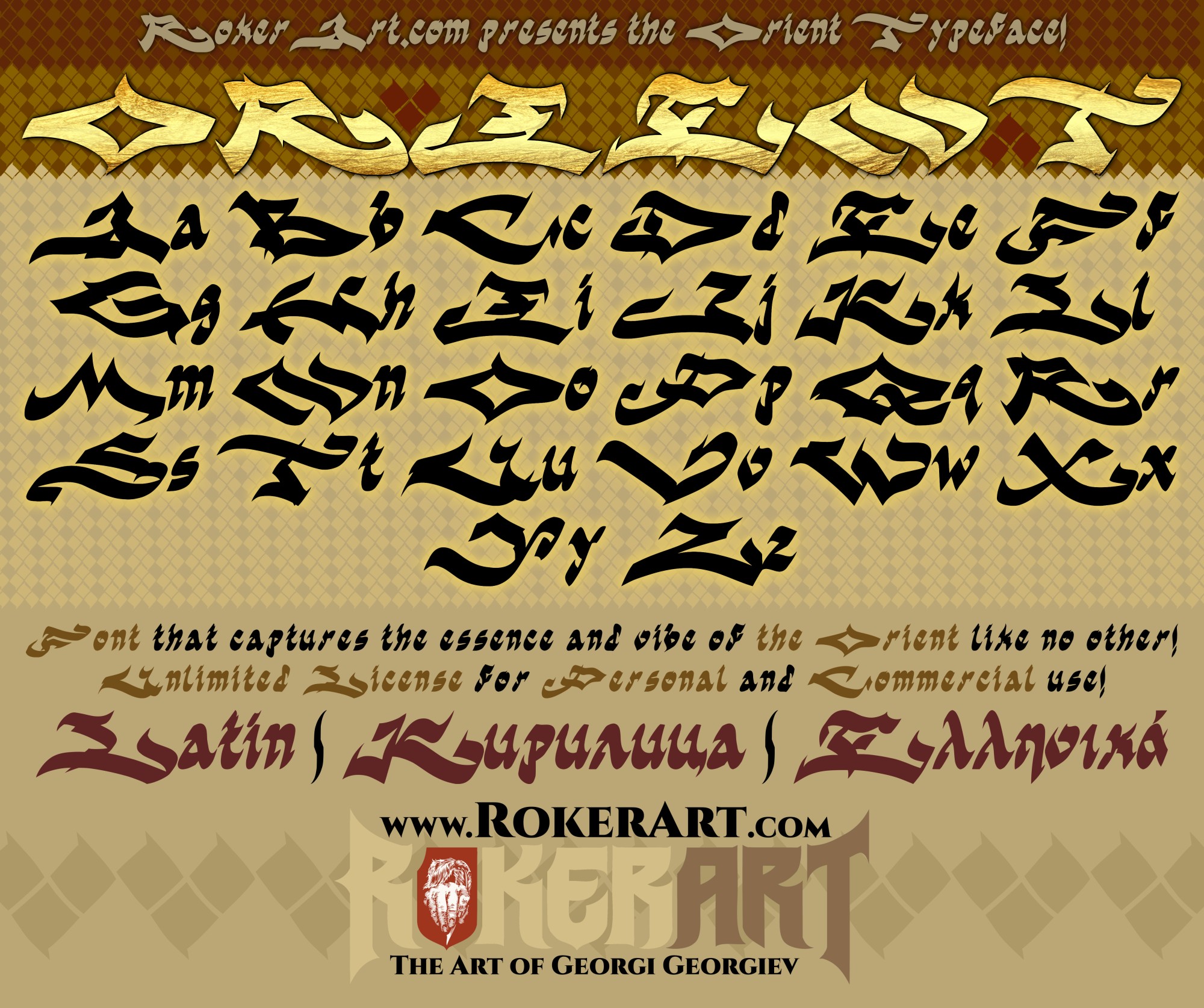 Orient Font RokerArt Graphic Art And Fonts