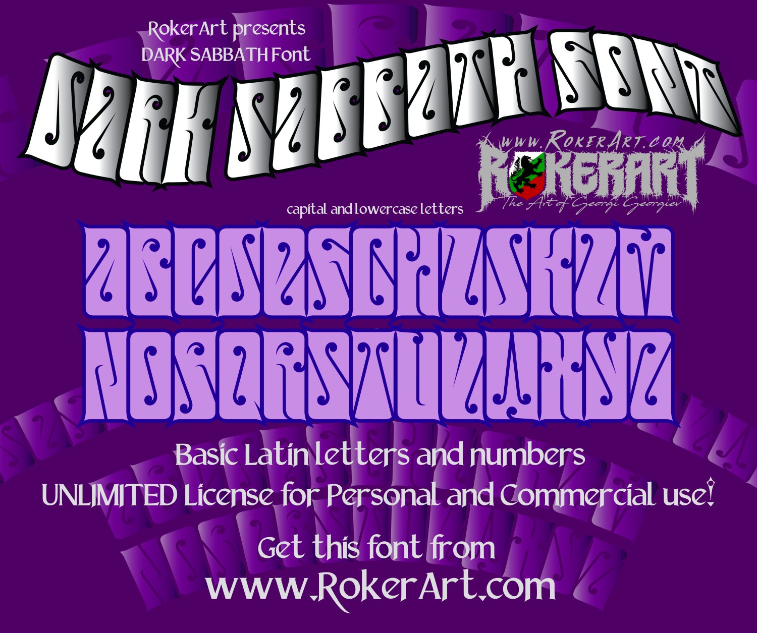 Dark Sabbath Font RokerArt Graphic Art And Fonts