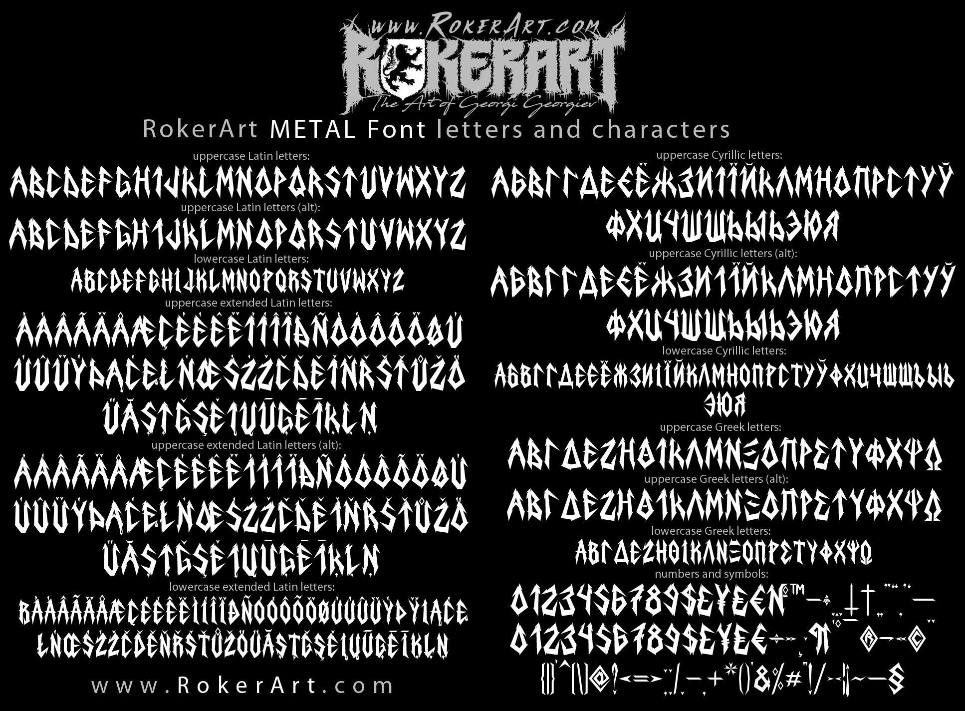 Metal Font – RokerArt – Graphic Art and Fonts