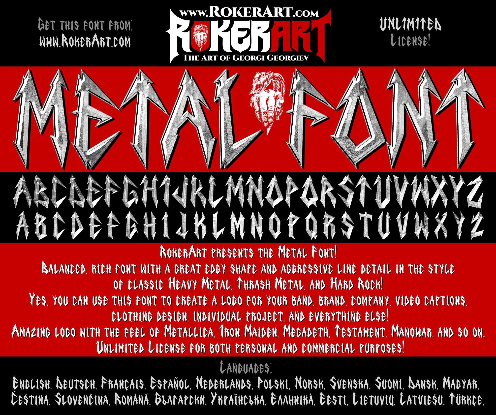 Metal Font – RokerArt – Graphic Art and Fonts