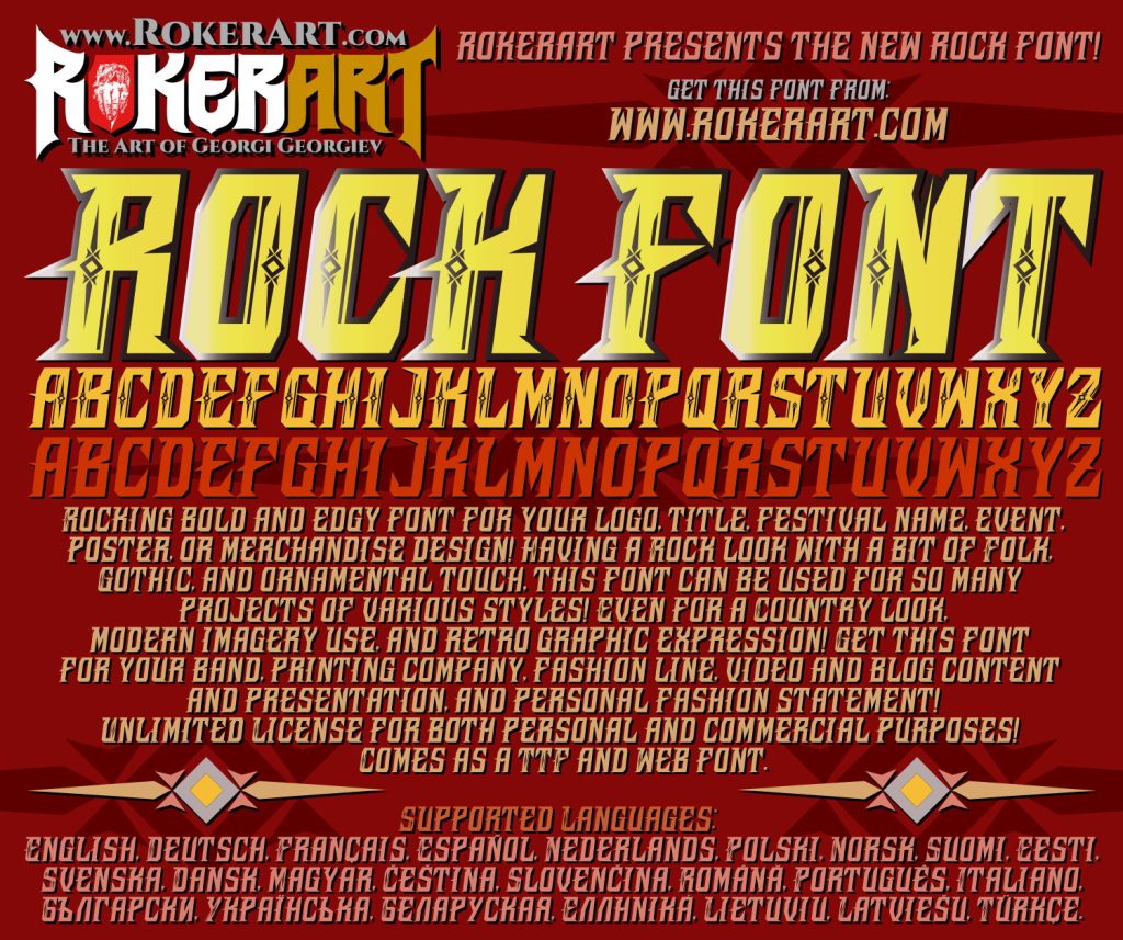 Rock Font Rokerart Graphic Art And Fonts