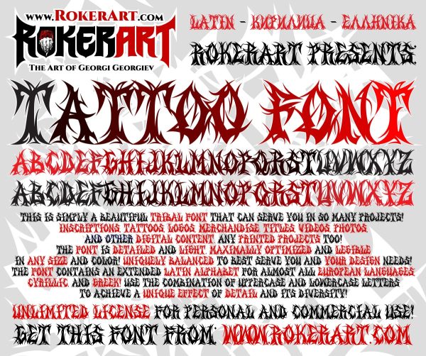 font tattoo typeface