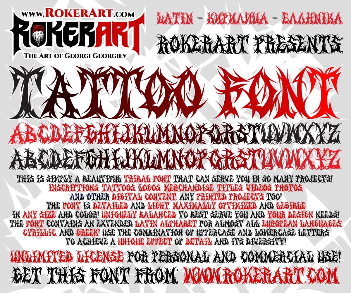 font tattoo typeface