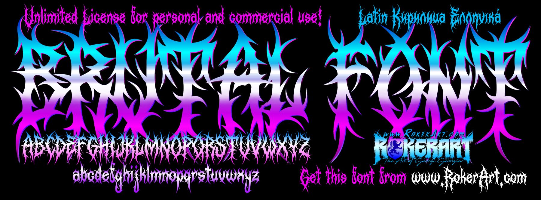 Brutal Font for creating Black Death Heavy Metal Logos