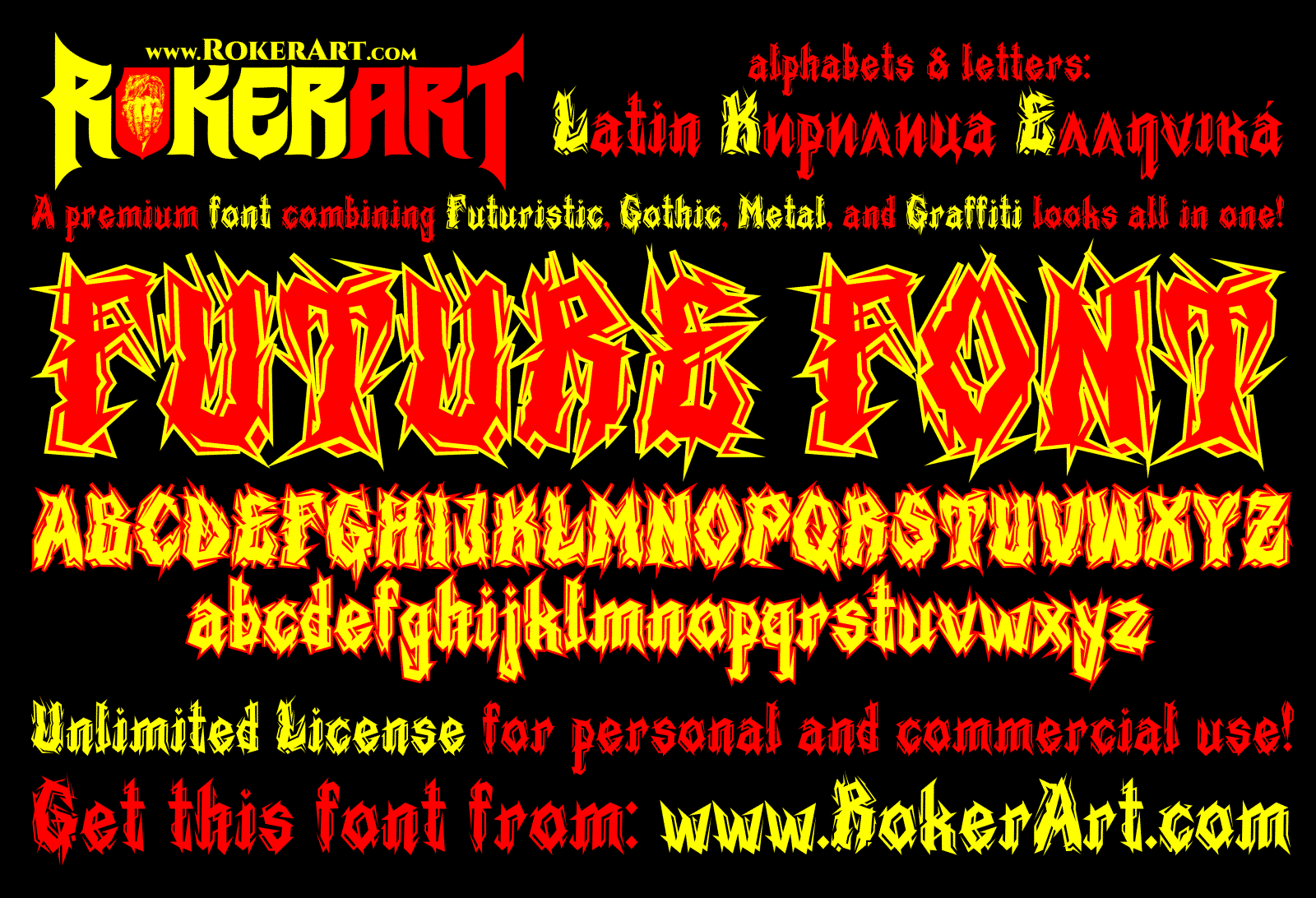 Future Font Futuristic Gothic Metal Graffiti Typeface