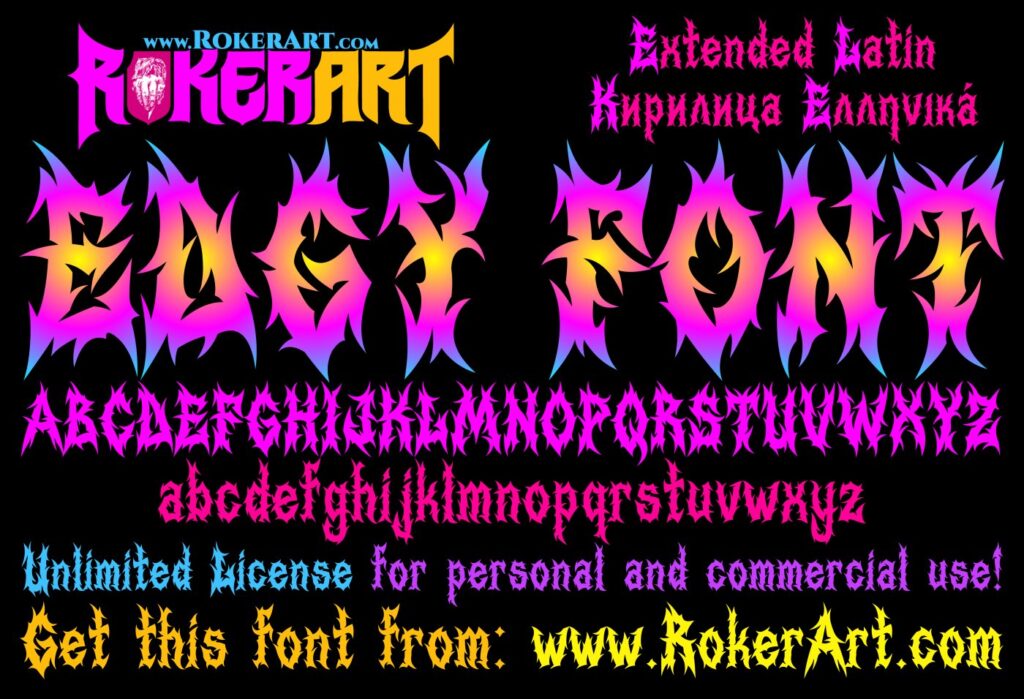 Edgy Font Typeface Letters Logo Death Heavy Thrash Black Metal