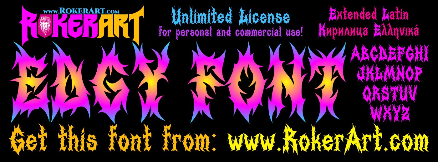 Edgy Font Typeface Letters Logo Death Heavy Thrash Black Metal