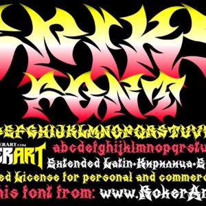 Spiky Font Metal Graffiti Tattoo Typeface