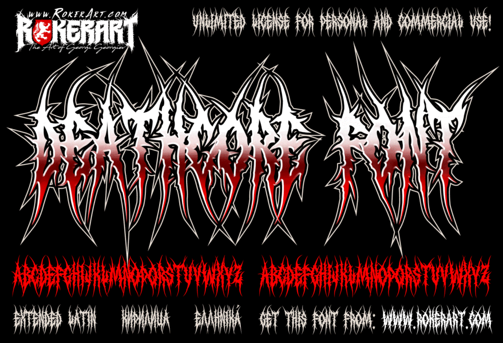 Deathcore Font Death Metal Black Metal Typeface