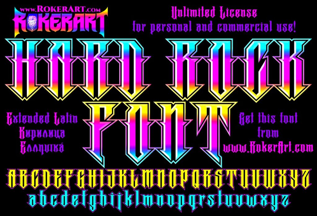 Hard Rock Font Heavy Metal Typeface