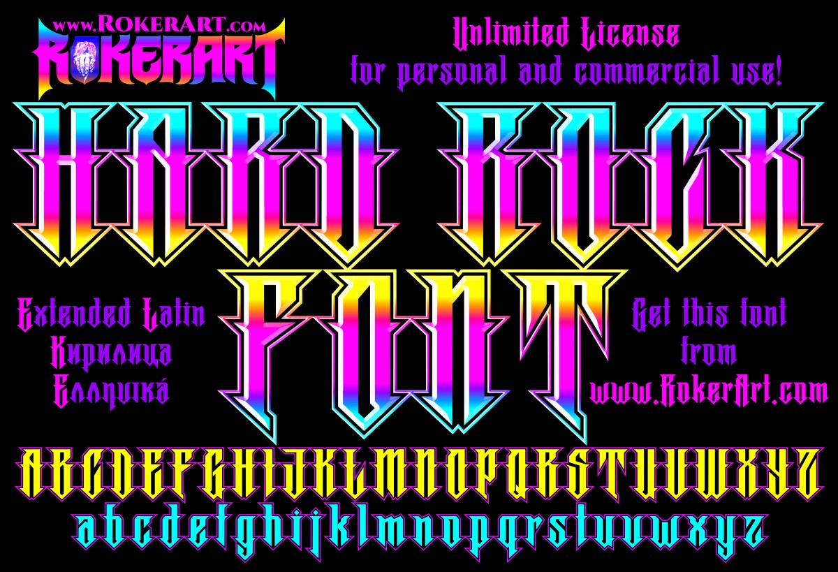 Hard Rock Font Heavy Metal Typeface