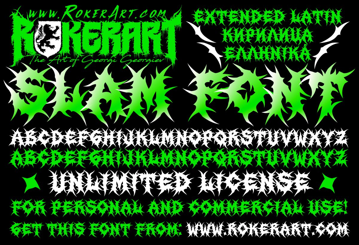 Slam Death Metal Universal Font