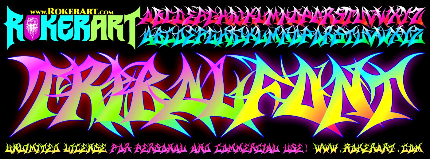 Tribal Tattoo Graffiti Font
