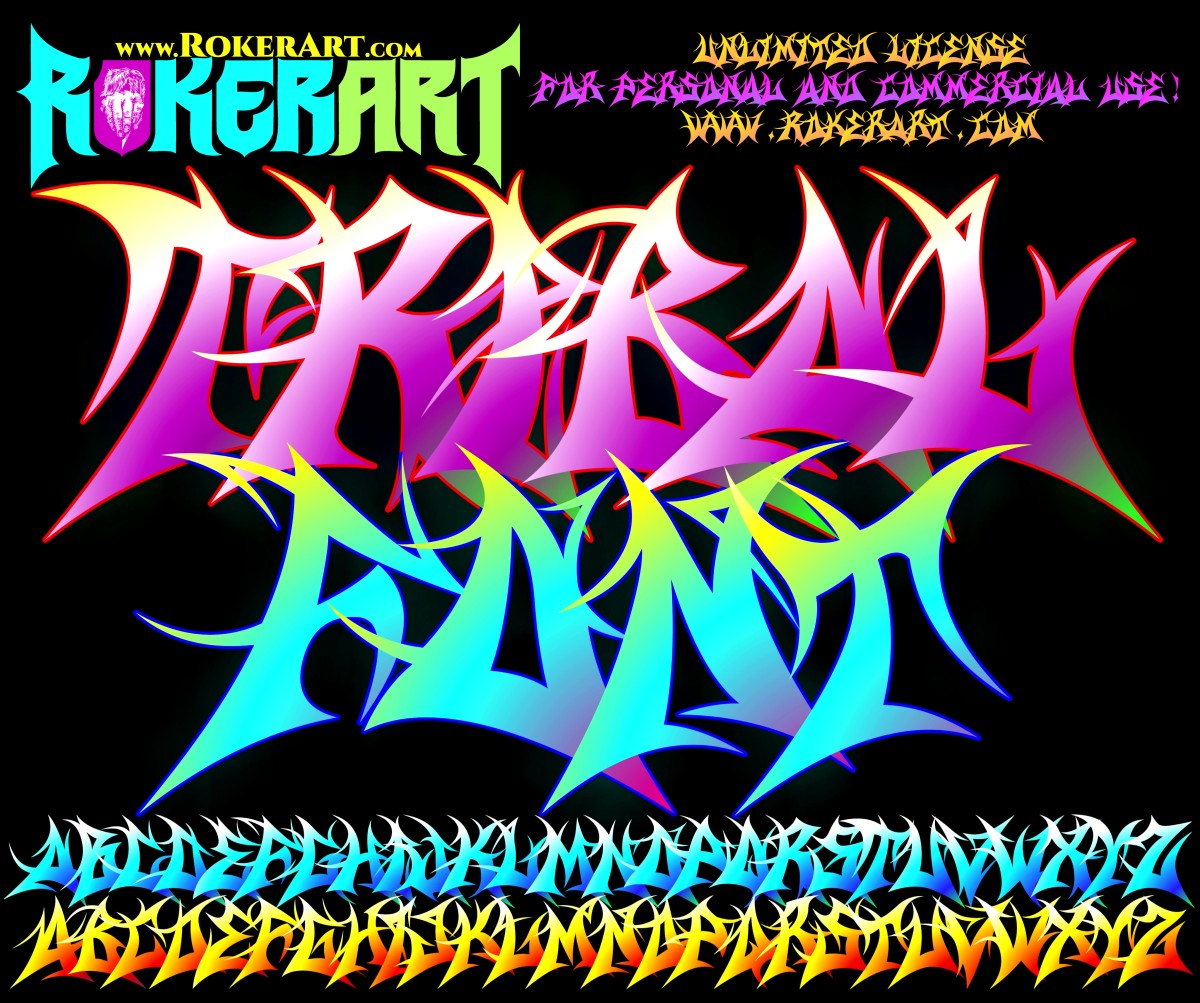 Tribal Tattoo Graffiti Font